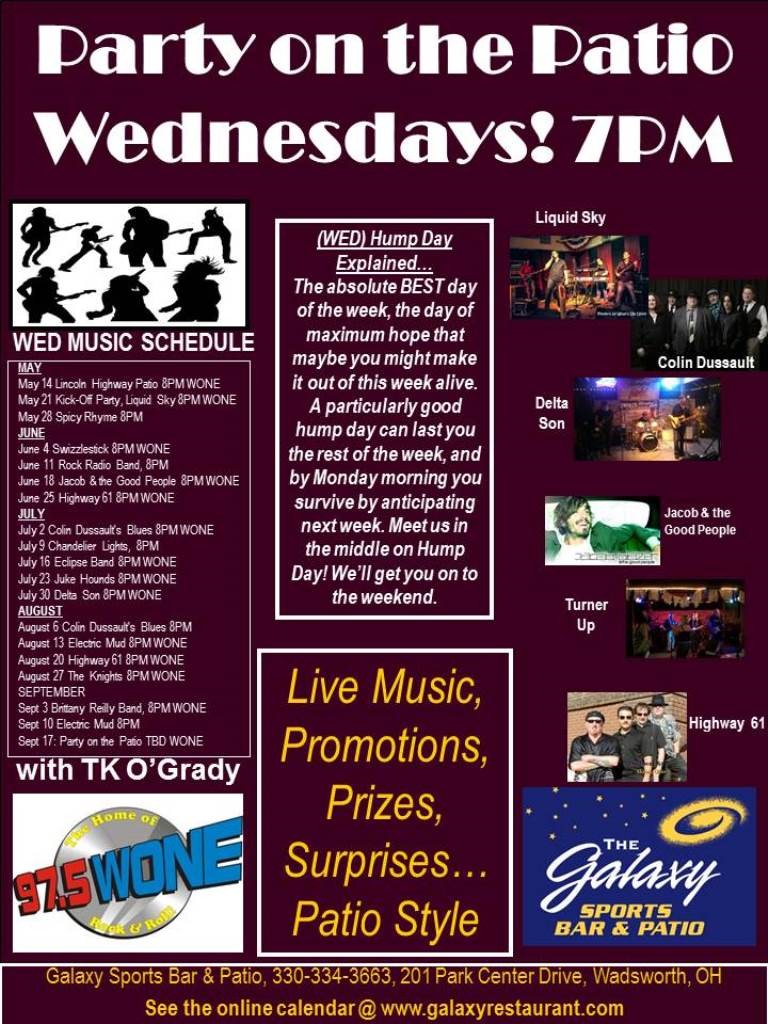 party on the patio wednesdays the galaxy restaurant in wadsworth galaxy flyers band music